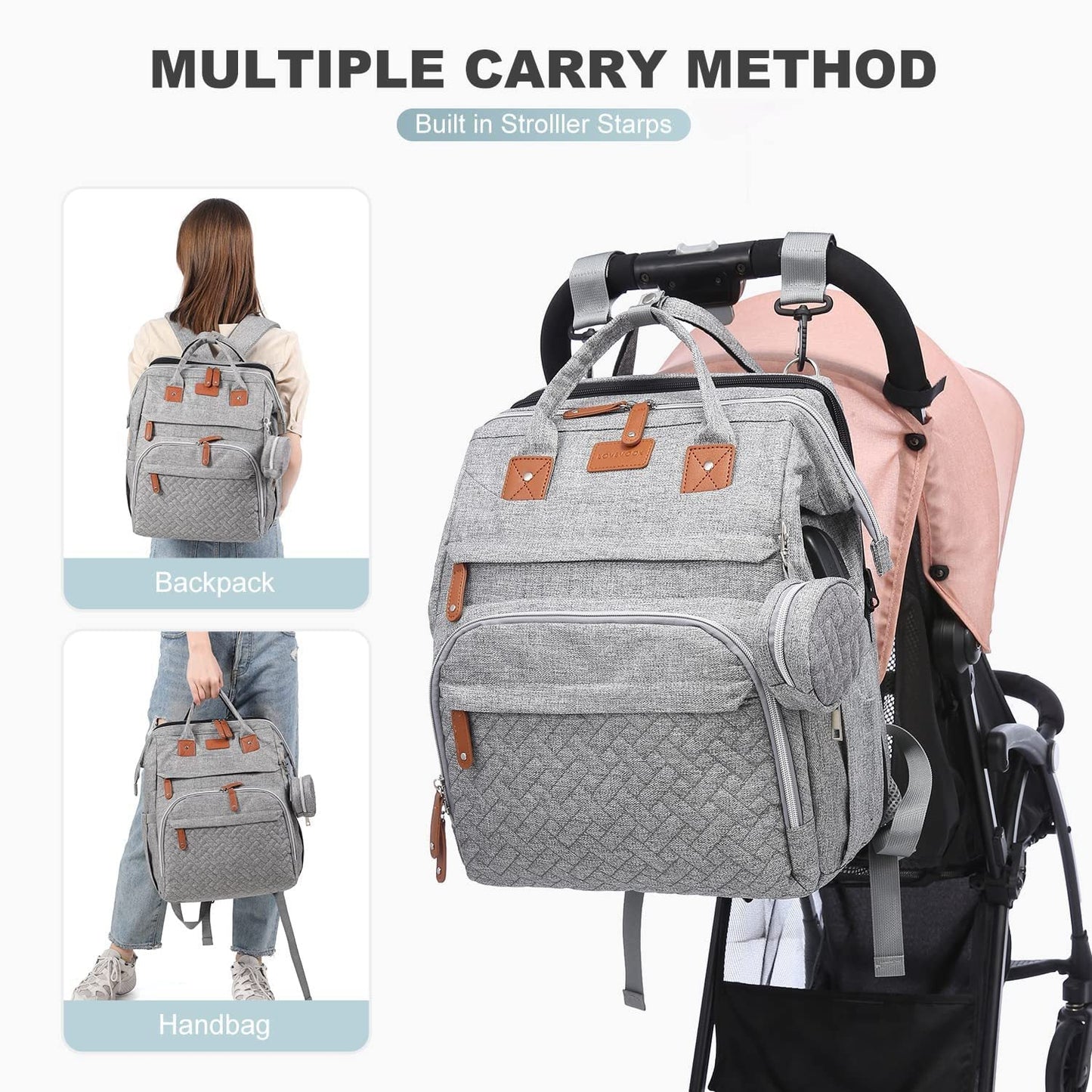 Wickeltaschen-Rucksack mit Wickelstation