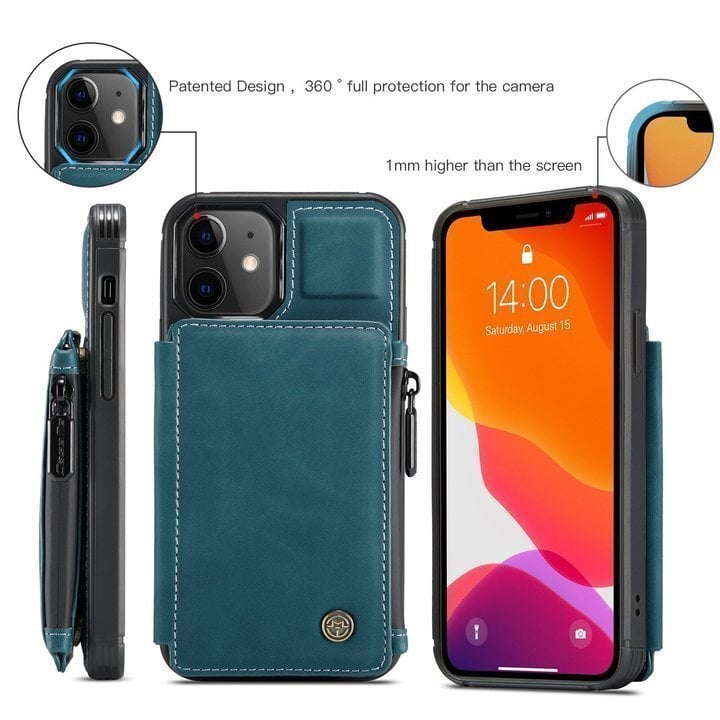 Leder-Telefon-Brieftaschenhülle
