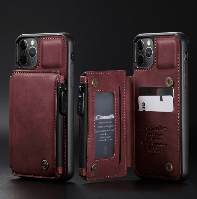 Leder-Telefon-Brieftaschenhülle