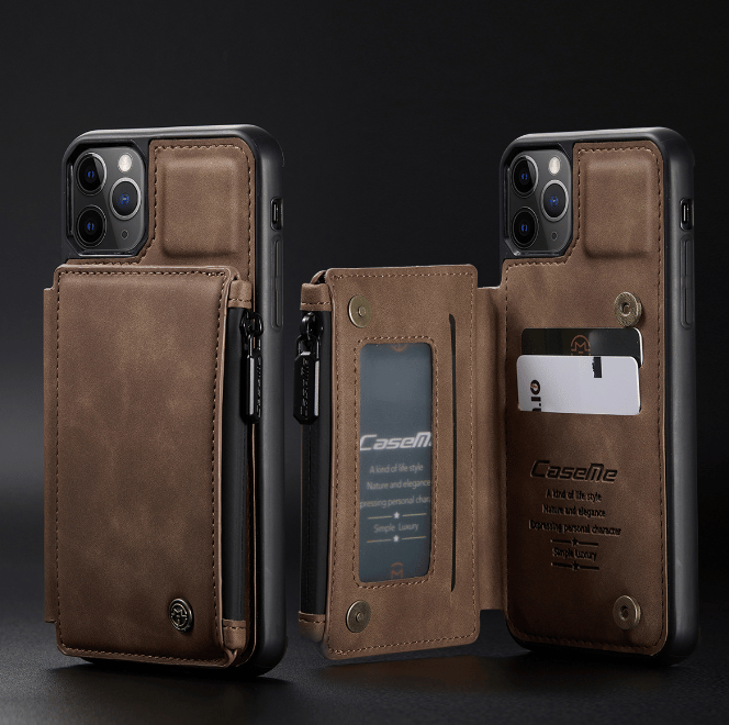 Leder-Telefon-Brieftaschenhülle