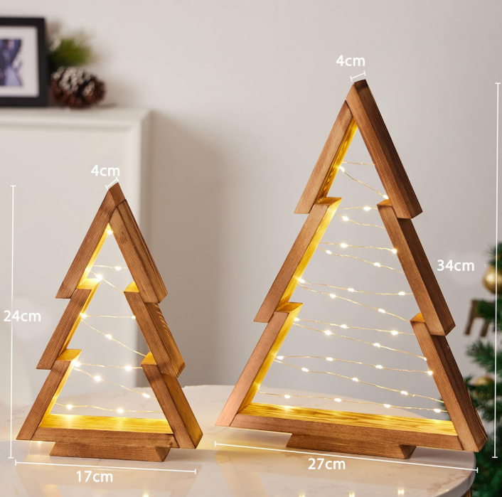 Leuchtender Weihnachtsbaum aus Holz