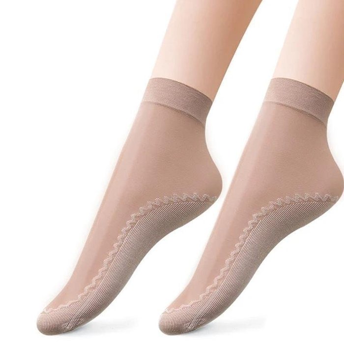 Unsichtbare Rutschfeste Kristallseidensocken