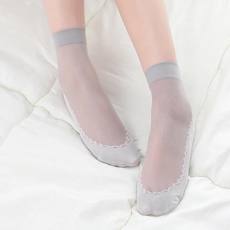 Unsichtbare Rutschfeste Kristallseidensocken