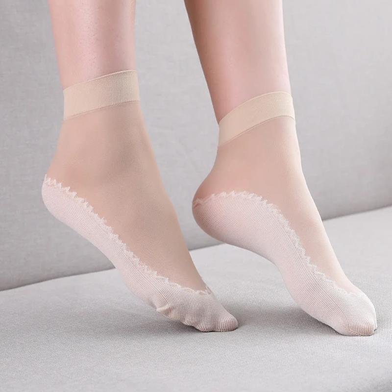Unsichtbare Rutschfeste Kristallseidensocken