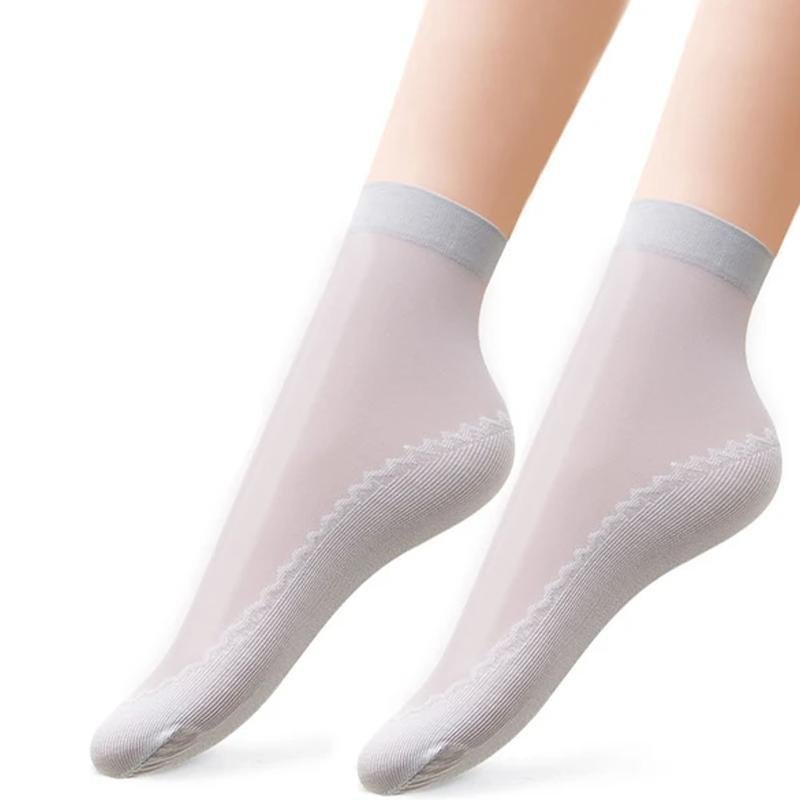 Unsichtbare Rutschfeste Kristallseidensocken