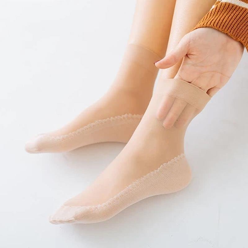 Unsichtbare Rutschfeste Kristallseidensocken