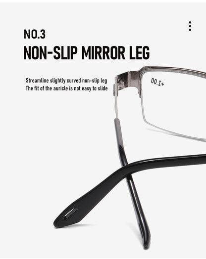 RAHMENLOSE, INTELLIGENTE, FARBWECHSELNDE MULTIFOKALE LESEBRILLE AUS REINEM TITAN