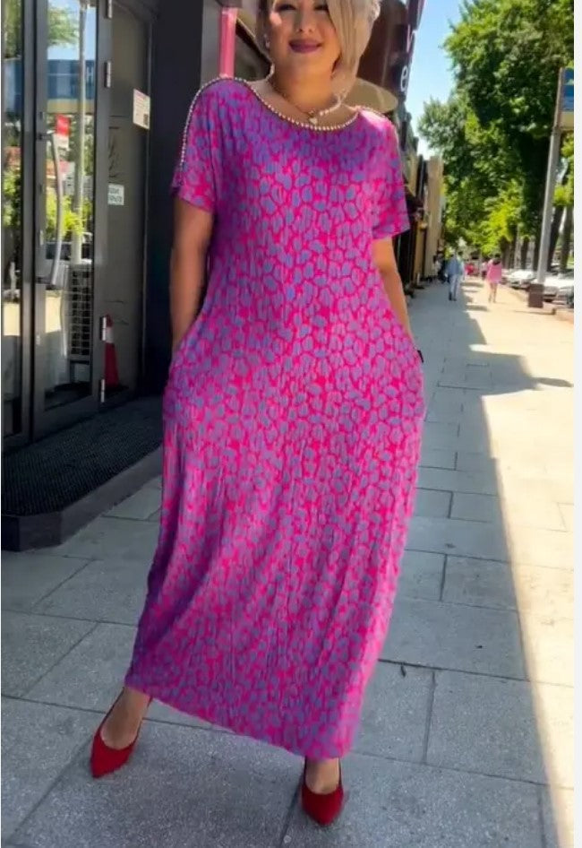2024 Modisches Print-Kleid in Übergröße
