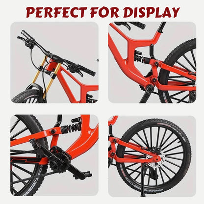 Sammlerstück: Mountainbike-Modell aus Metalllegierung mit Vorder- und Hinterradfederung