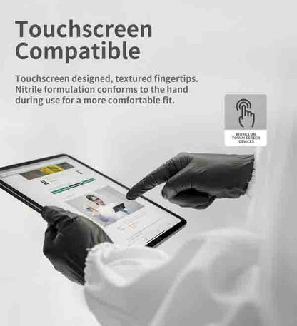100/50 Stück schwarze Nitril-Einweghandschuhe