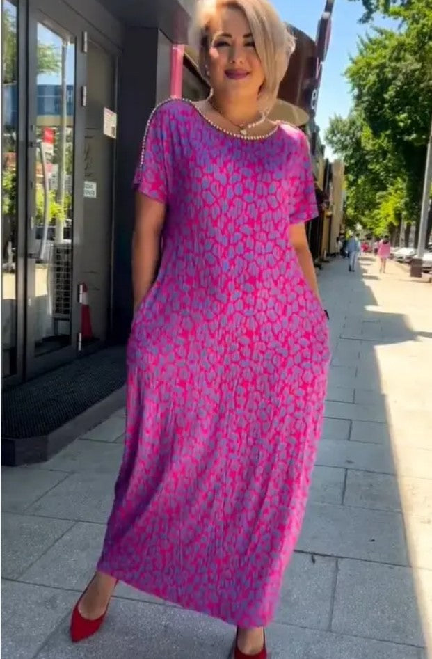 2024 Modisches Print-Kleid in Übergröße
