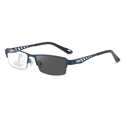 RAHMENLOSE, INTELLIGENTE, FARBWECHSELNDE MULTIFOKALE LESEBRILLE AUS REINEM TITAN