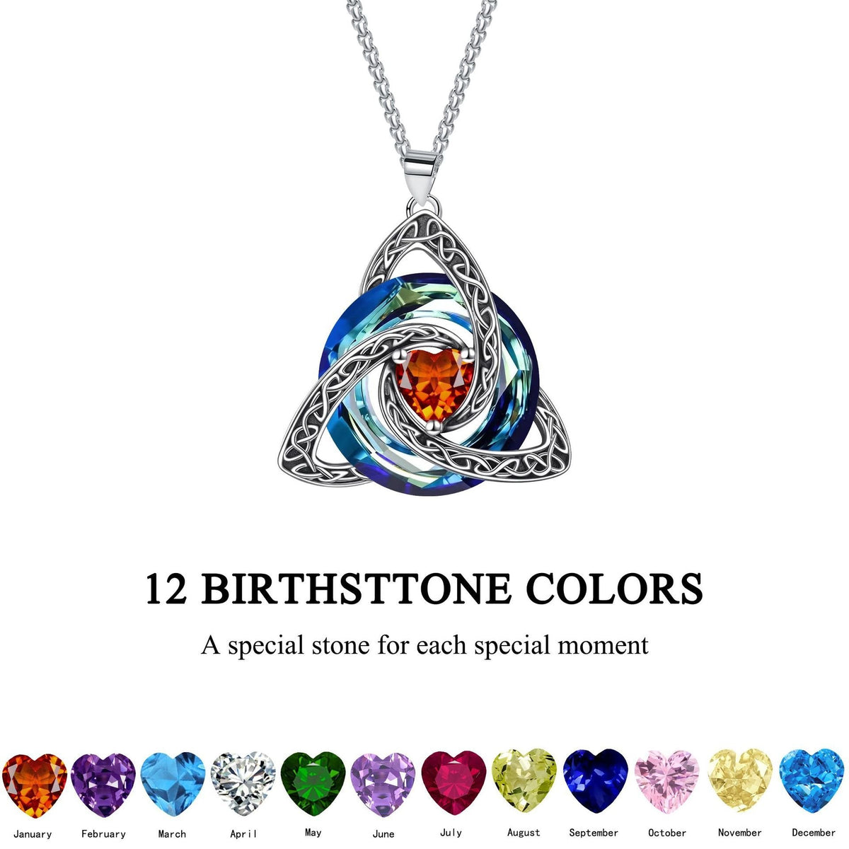 ✨Halskette mit Geburtsstein und keltischem Dreifachknoten – ein bedeutungsvolles Symbol für Liebe und Verbundenheit ❤️