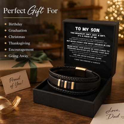 Für meinen Sohn – „Never Walk Alone“-Armband-Set 🖤
