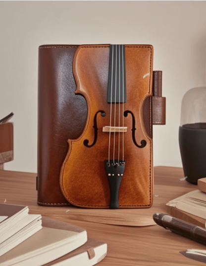 🔥HEISSER ANGEBOT – Vintage-Notizbuch aus Leder im Geigen-Design – Retro-Notizbuch mit Linien zum Schreiben, musikalisches Geschenk für Musiker, Musiklehrer und Musikliebhaber (ab 2 Stück versandkostenfrei)