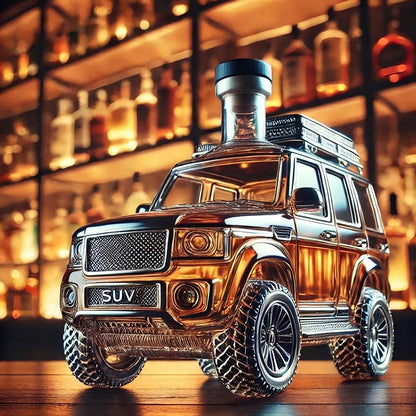 Whiskeyflasche im Retro-Auto-Design