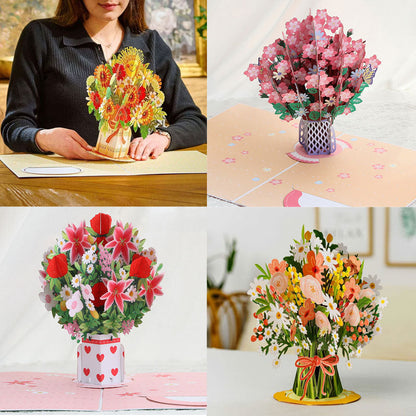 💐 Pop-up-Valentinstagskarte mit Wildblume