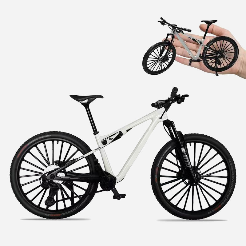 Sammlerstück: Mountainbike-Modell aus Metalllegierung mit Vorder- und Hinterradfederung