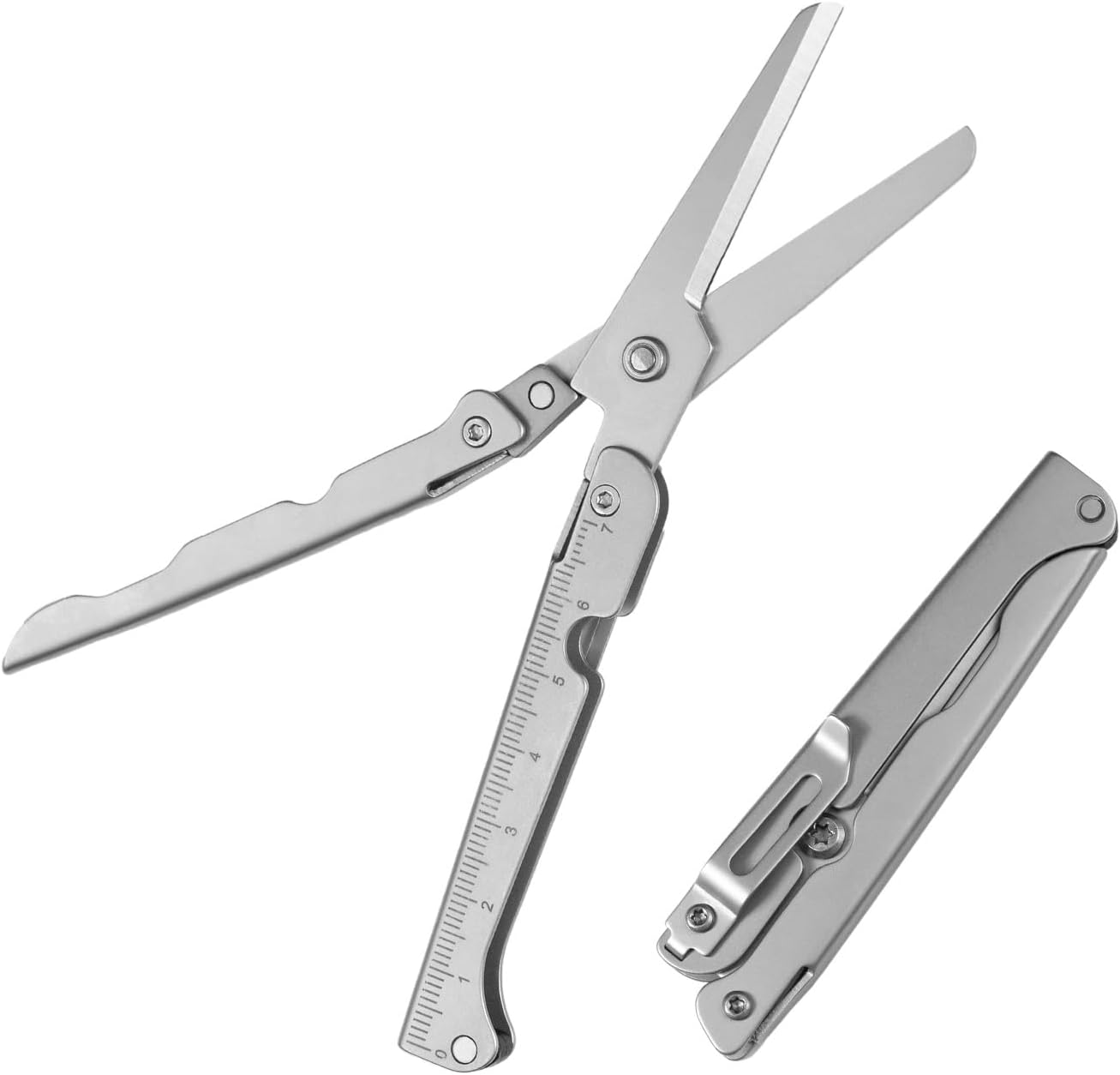 ✂️ 2-in-1 Faltbare EDC-Schere mit integriertem Lineal