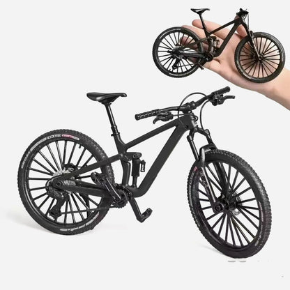Sammlerstück: Mountainbike-Modell aus Metalllegierung mit Vorder- und Hinterradfederung