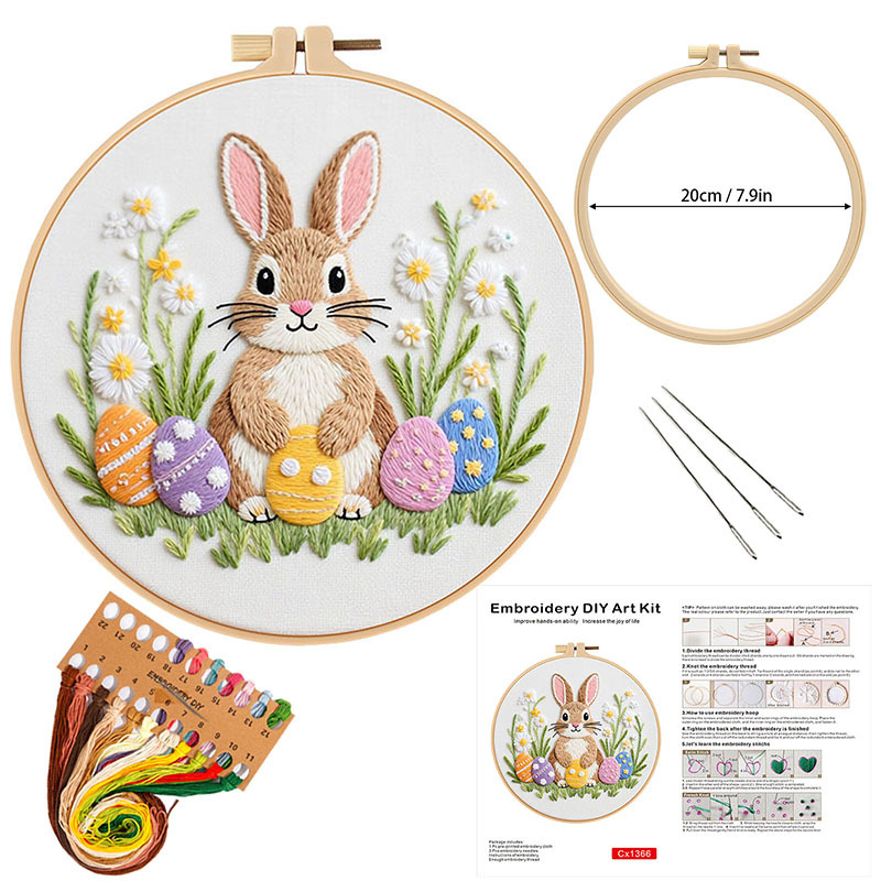 Frühlings-Osterhasen-Stickset🐰🧵