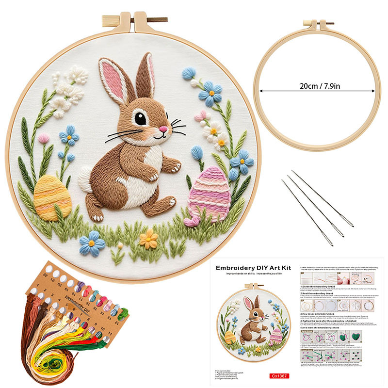 Frühlings-Osterhasen-Stickset🐰🧵