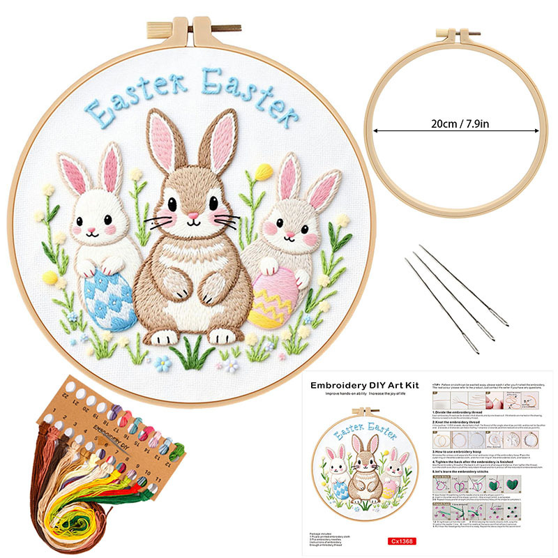 Frühlings-Osterhasen-Stickset🐰🧵