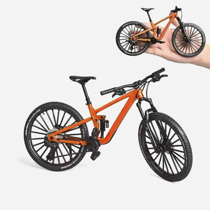 Sammlerstück: Mountainbike-Modell aus Metalllegierung mit Vorder- und Hinterradfederung