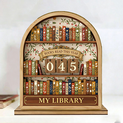 Holz-Anzeige für die jährliche Leseleistung 📚✨
