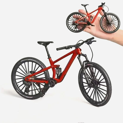 Sammlerstück: Mountainbike-Modell aus Metalllegierung mit Vorder- und Hinterradfederung