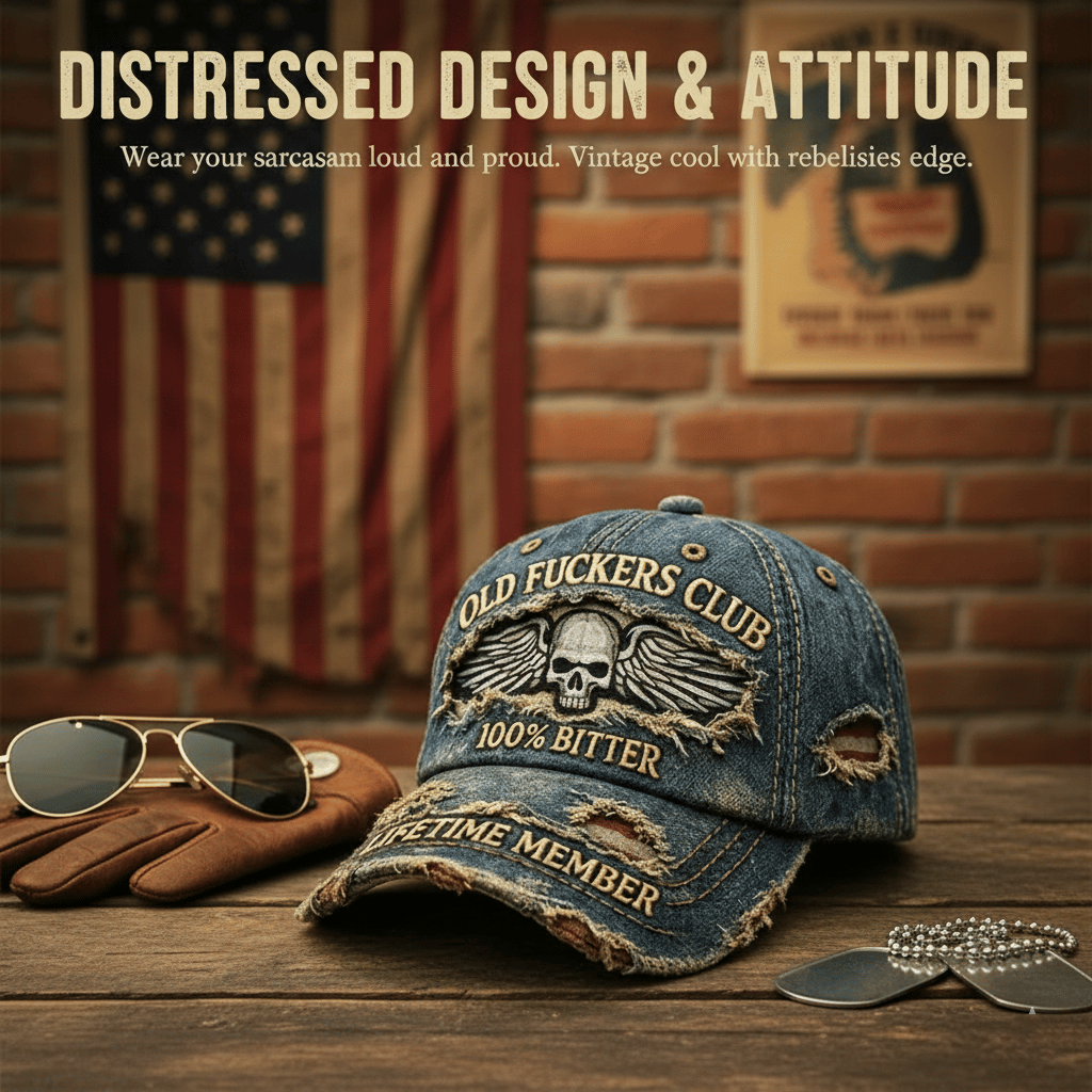 🧢Old F*ckers Club – Vintage-Baseballkapp