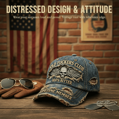 🧢Old F*ckers Club – Vintage-Baseballkapp