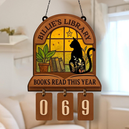 Holz-Anzeige für die jährliche Leseleistung 📚✨
