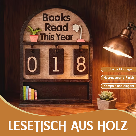 Holz-Anzeige für die jährliche Leseleistung 📚✨