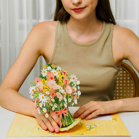 💐 Pop-up-Valentinstagskarte mit Wildblume