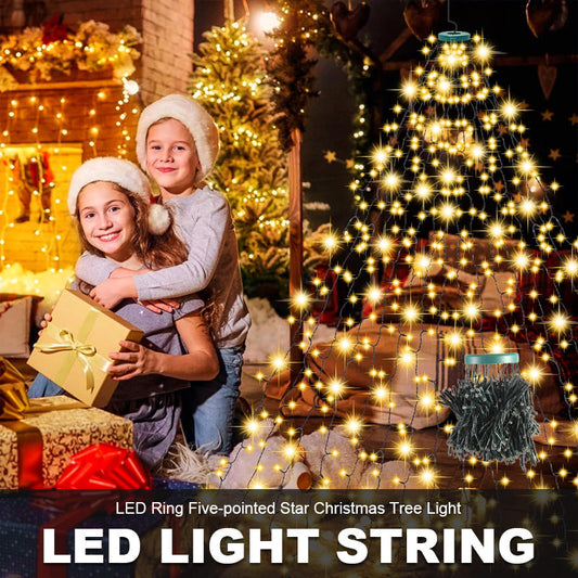 🎄 LED-Ring Fünfzackiger Stern Weihnachtsbaumlicht 🎄
