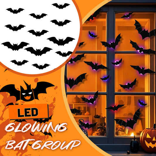 🦇LED-leuchtende Fledermausgruppe