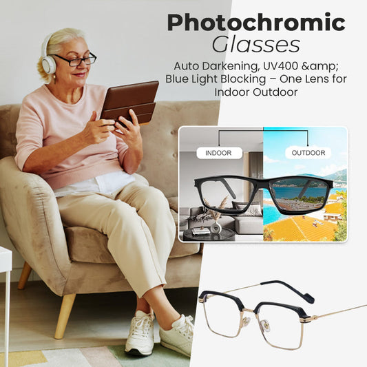 👓Photochrome Brille – selbsttönend, UV400, Blaulichtfilter