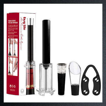 Set mit Luftpumpe, Korkenzieher und Flaschenöffner
