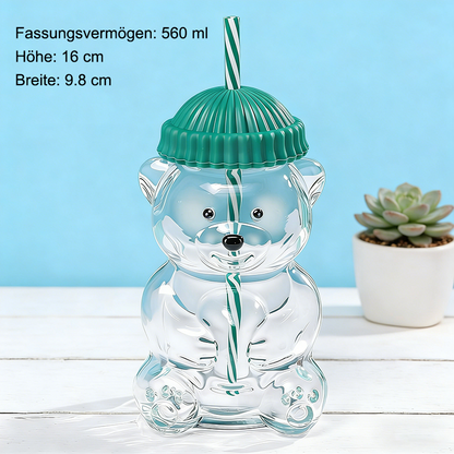 🌲Neujahrsverkauf 🐻Bären-Glasstrohhalmbecher🔥