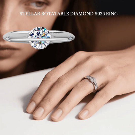 S925 Sterling Silber Planeten Drehring