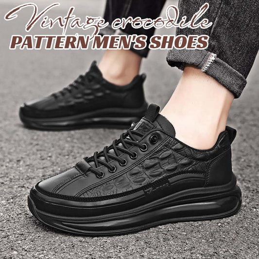 Vintage Krokodil-Muster Herrenschuhe