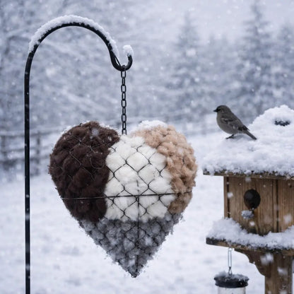 🕊️ Handgefertigtes Vogelnest aus Alpakafaser in Form eines Herzen