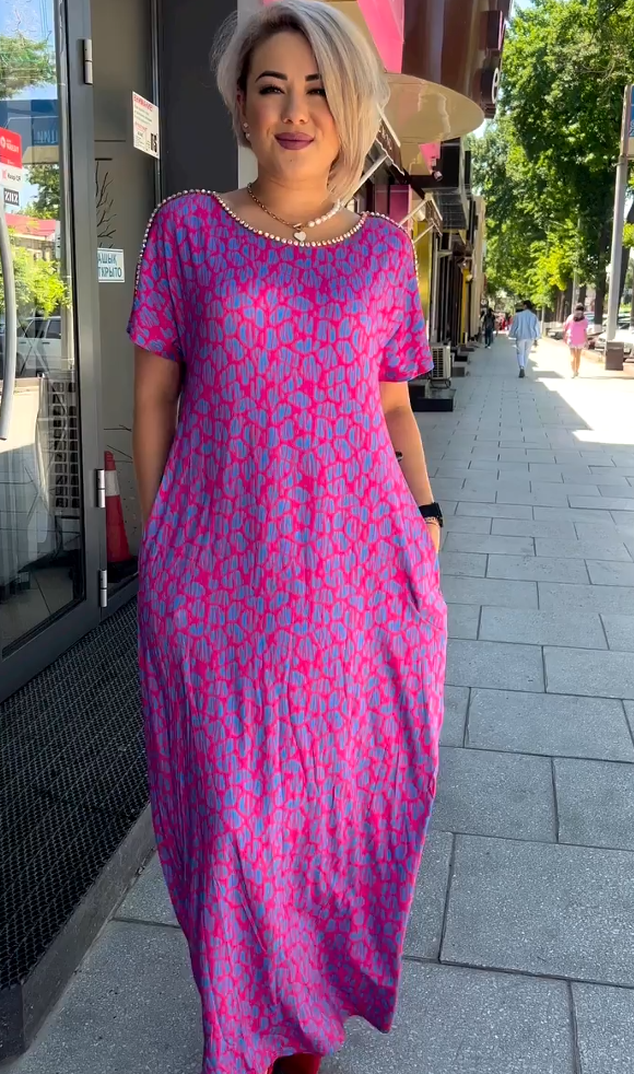 2024 Modisches Print-Kleid in Übergröße