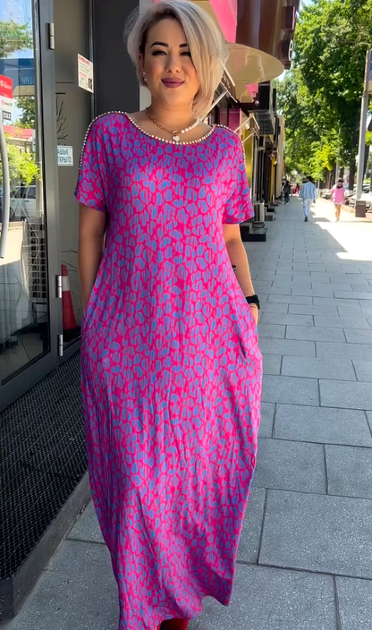 2024 Modisches Print-Kleid in Übergröße