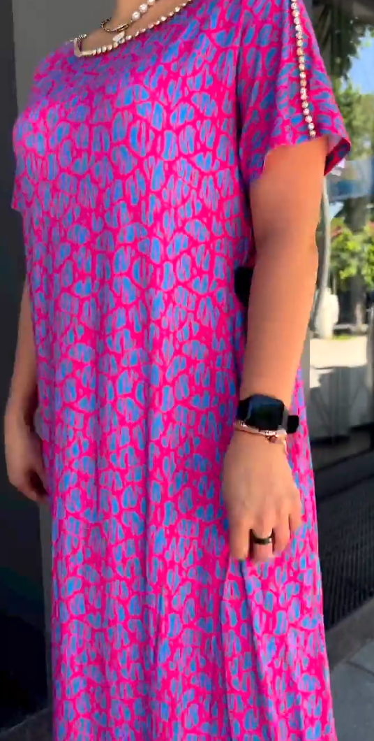 2024 Modisches Print-Kleid in Übergröße