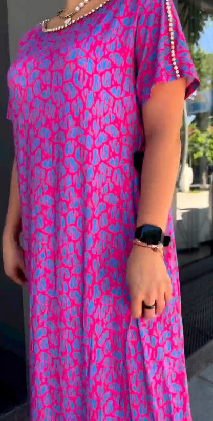 2024 Modisches Print-Kleid in Übergröße