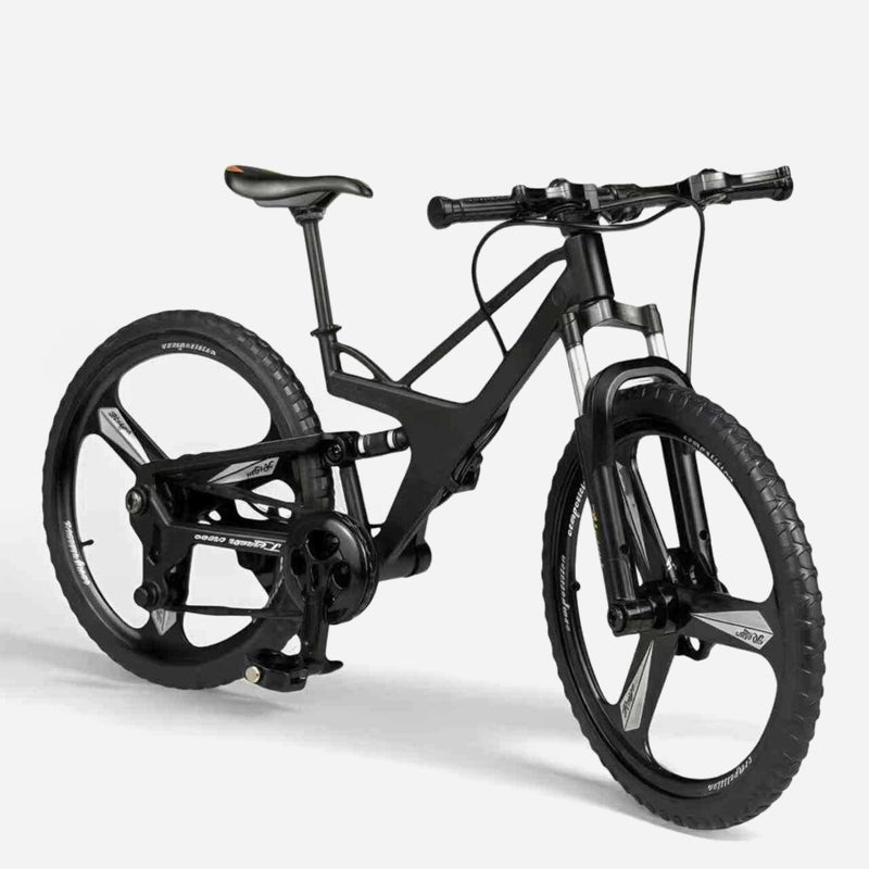 Sammlerstück: Mountainbike-Modell aus Metalllegierung mit Vorder- und Hinterradfederung