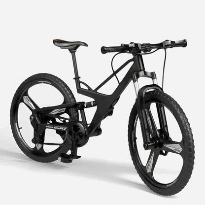 Sammlerstück: Mountainbike-Modell aus Metalllegierung mit Vorder- und Hinterradfederung