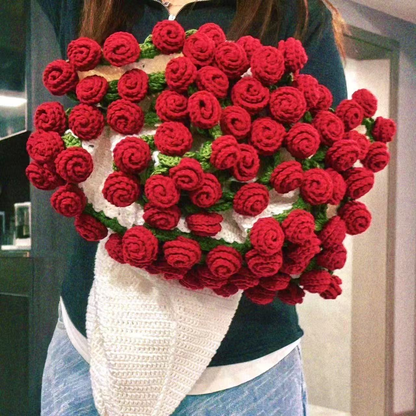Fertige gehäkelte Blumenstrauß-Decke, Weihnachtsgeschenk, handgestrickte Rosenblumen-Überwurfdecke, lustiges und praktisches Wichtelgeschenk für Erwachsene, Jugendliche und Kinder